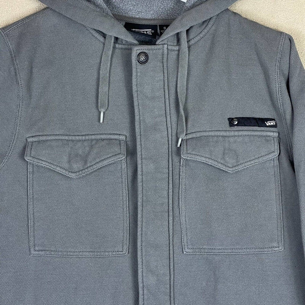 Vans Mens S Hoodie Jacket Full Zip & Snap Closure‎ Pockets - Picture 3 of 13